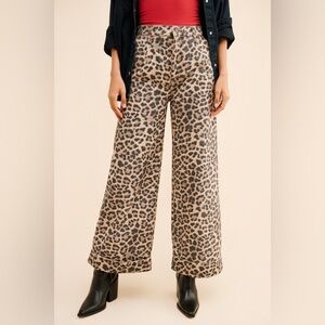 Anthropologie Pilcro Cheetah Print Wide Leg Pants